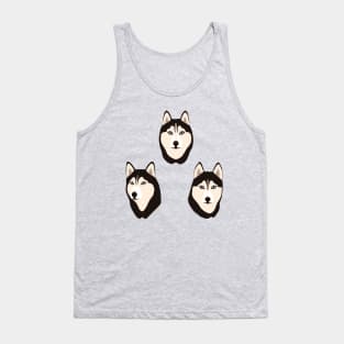 Husky Dogs Heads Tank Top